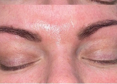 Close-up of expertly groomed eyebrows at Wax Worx by Carly, Rushden, England, GB.