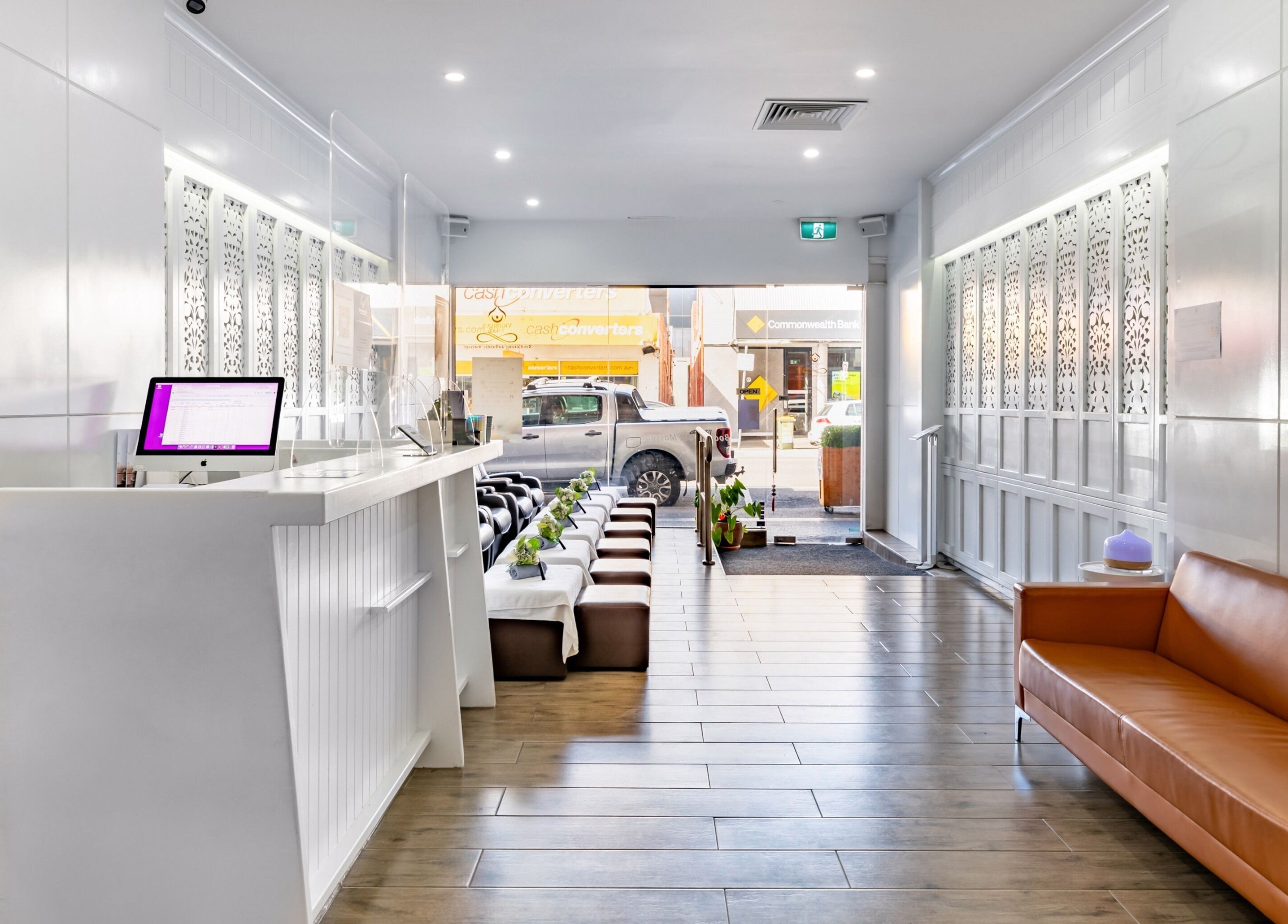 Bright and modern entrance at Vigorous Thai - Moonee Ponds, Moonee Ponds, Victoria, AU with sleek decor.