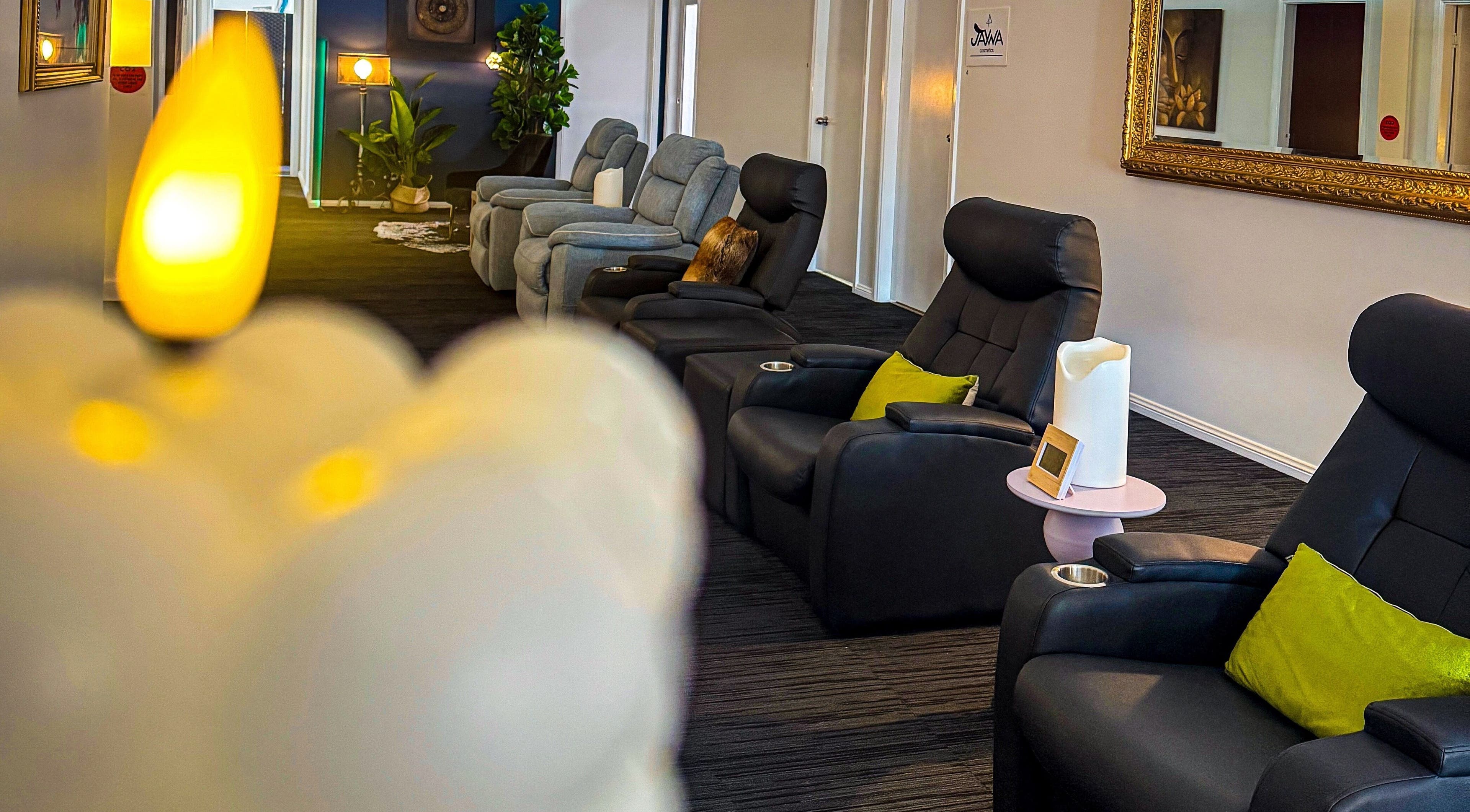 Comfortable seating in a serene area at Jaywa Wellness Centre Dubbo, New South Wales, AU with soft lighting.
