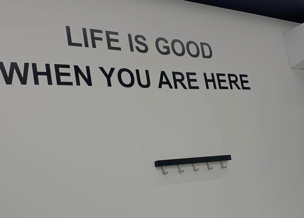 Scritta motivazionale sulla parete di CAMPANA BARBER STUDIO, Andria, Puglia, IT