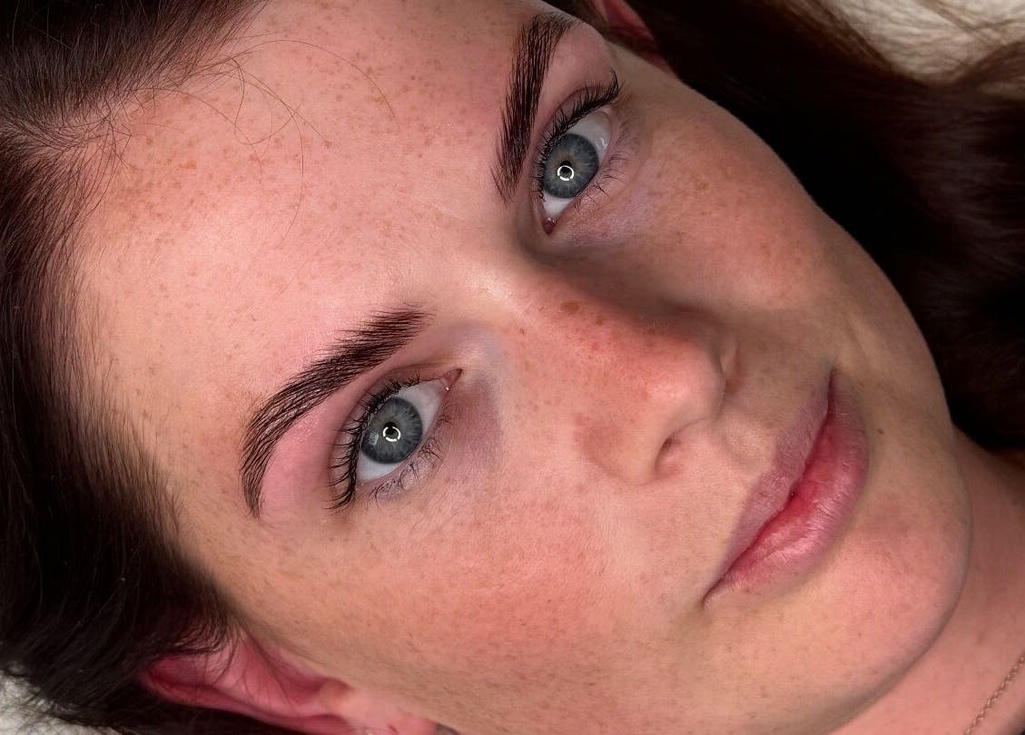 Close-up of a woman's natural makeup look at Bare Beauty by Vici in Andover, England, GB.
