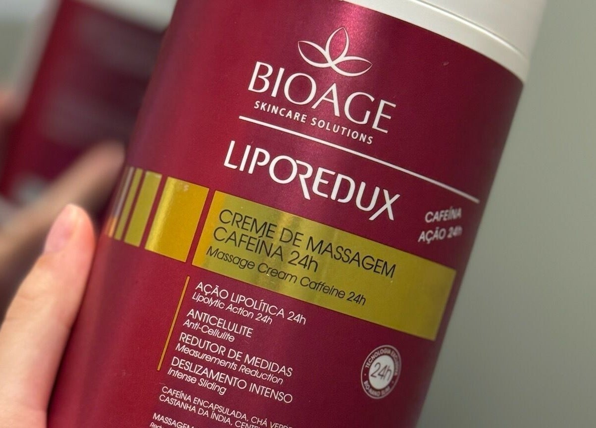 Hand holding Bioage Liporedux cream at Bonita Hub in Rolling Meadows, Illinois, US.