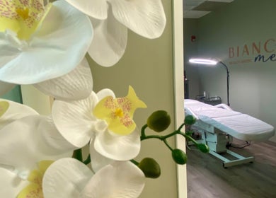 Elegant orchid decor at Bonita Hub - Chicago spa room, Chicago, Illinois, US.