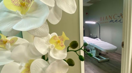 Elegant orchid decor at Bonita Hub - Chicago spa room, Chicago, Illinois, US.