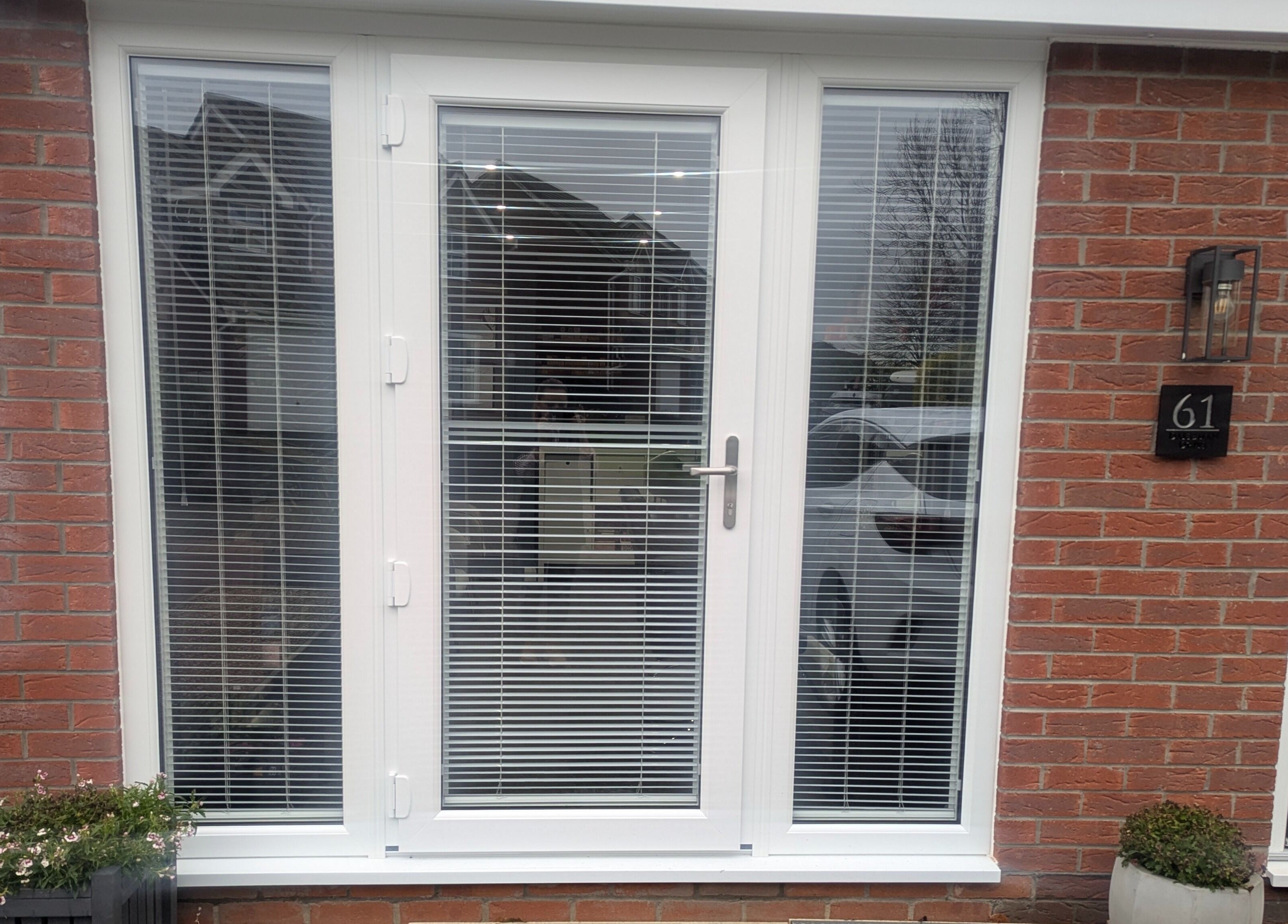 Front entrance of Hair By Mia with stylish door in Carlisle, England, GB.