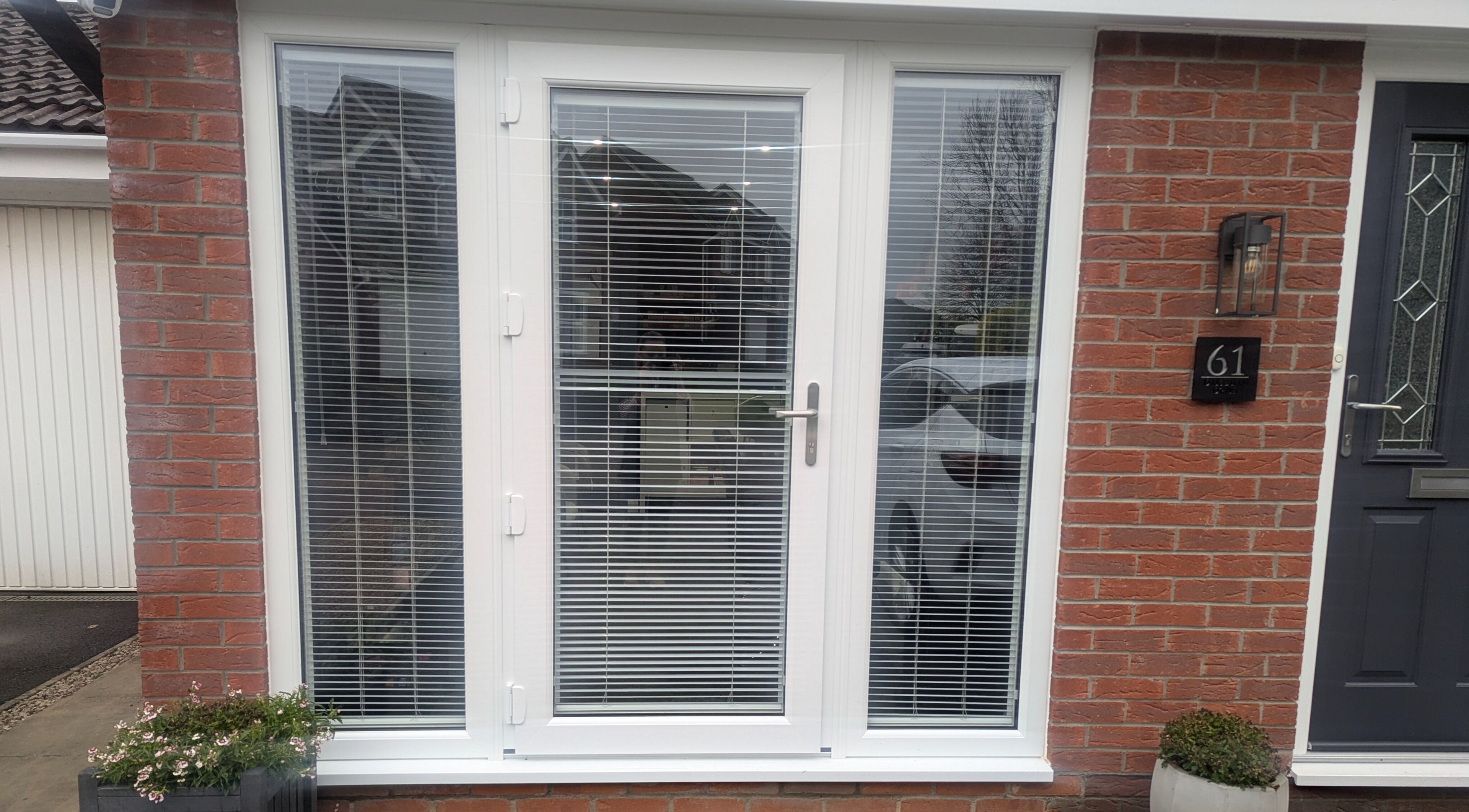 Front entrance of Hair By Mia with stylish door in Carlisle, England, GB.