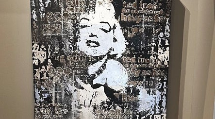 Decorative wall art at Couture Hair Studio & Spa, Mitchell, Ontario, CA, enhancing the salon's ambiance.