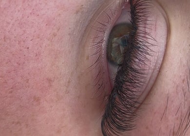 Close-up of eyelash extensions at Beauty by Jess, Staverton, England, GB.