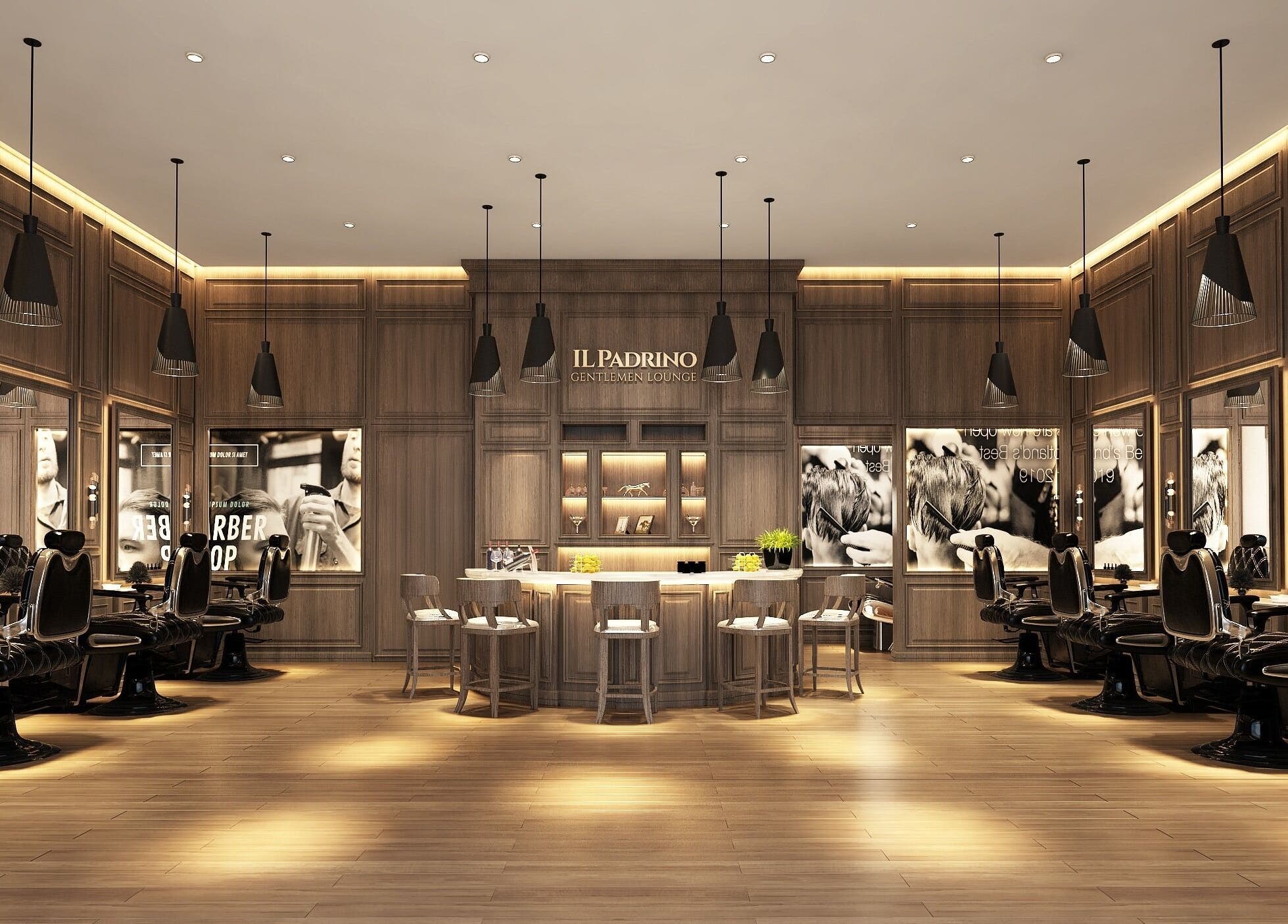 Elegant interior of Il Padrino Gentlemen Lounge - Arabian Ranches 3 in Dubai, Dubai, AE, featuring stylish seating.