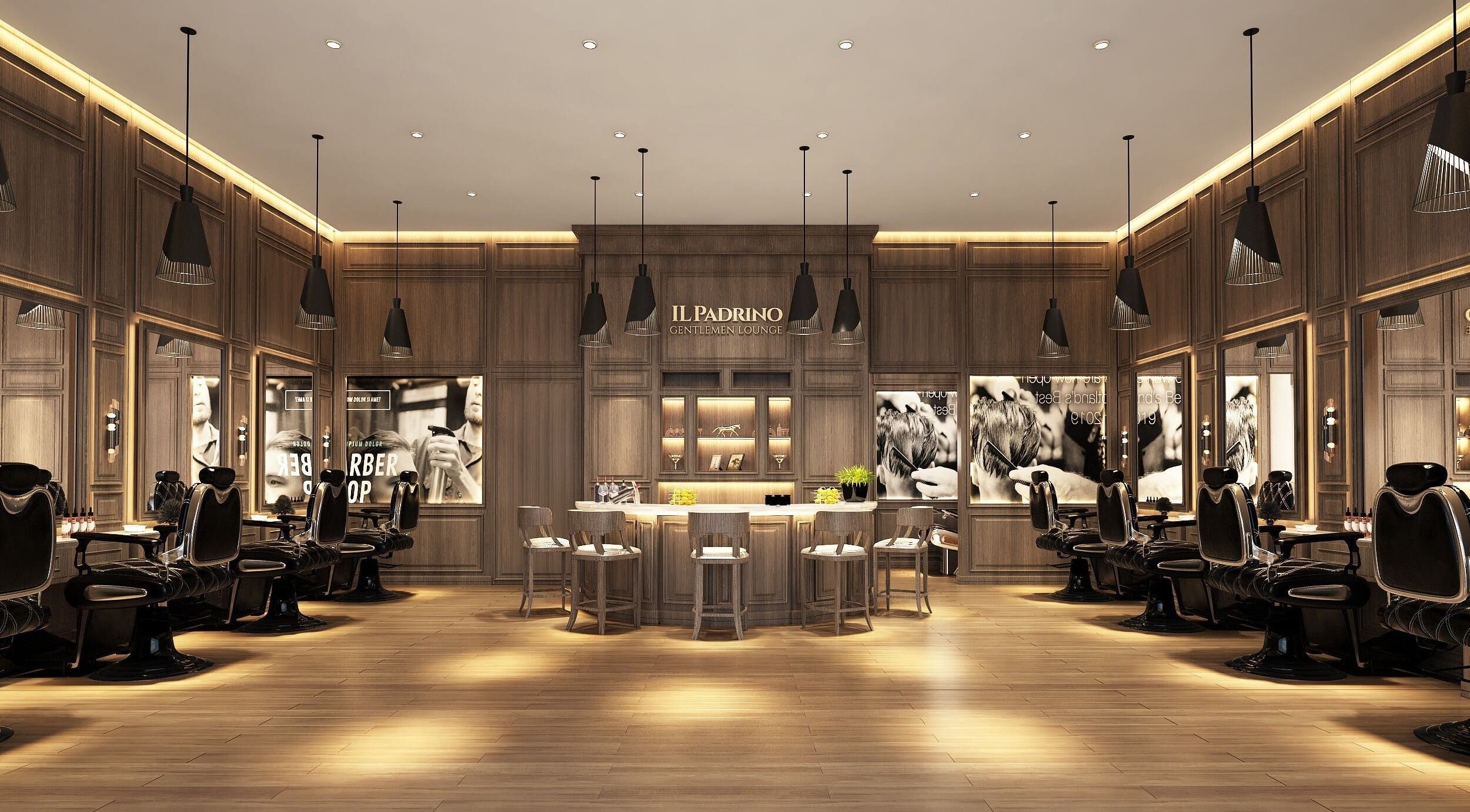 Elegant interior of Il Padrino Gentlemen Lounge - Arabian Ranches 3 in Dubai, Dubai, AE, featuring stylish seating.