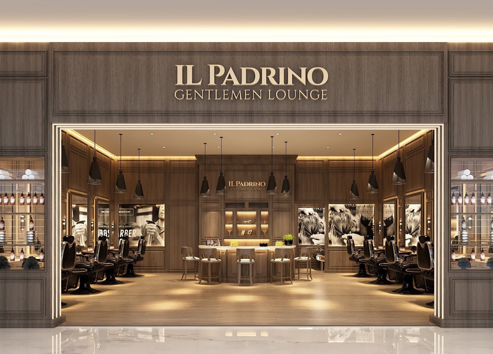 Entrance view of Il Padrino Gentlemen Lounge - Arabian Ranches 3, Dubai, Dubai, AE with luxurious interior.