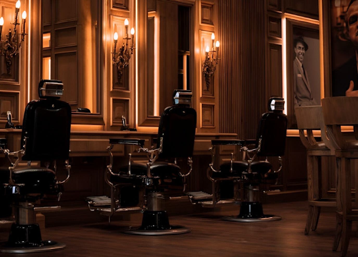 Luxurious interior of Il Padrino Gentlemen Lounge - Al Jada, Sharjah, offering premium grooming in Sharjah, AE.