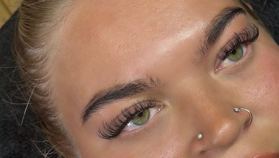Close-up of expertly styled eyelashes at Lashedbyshoniblair, Stourbridge, England, GB.