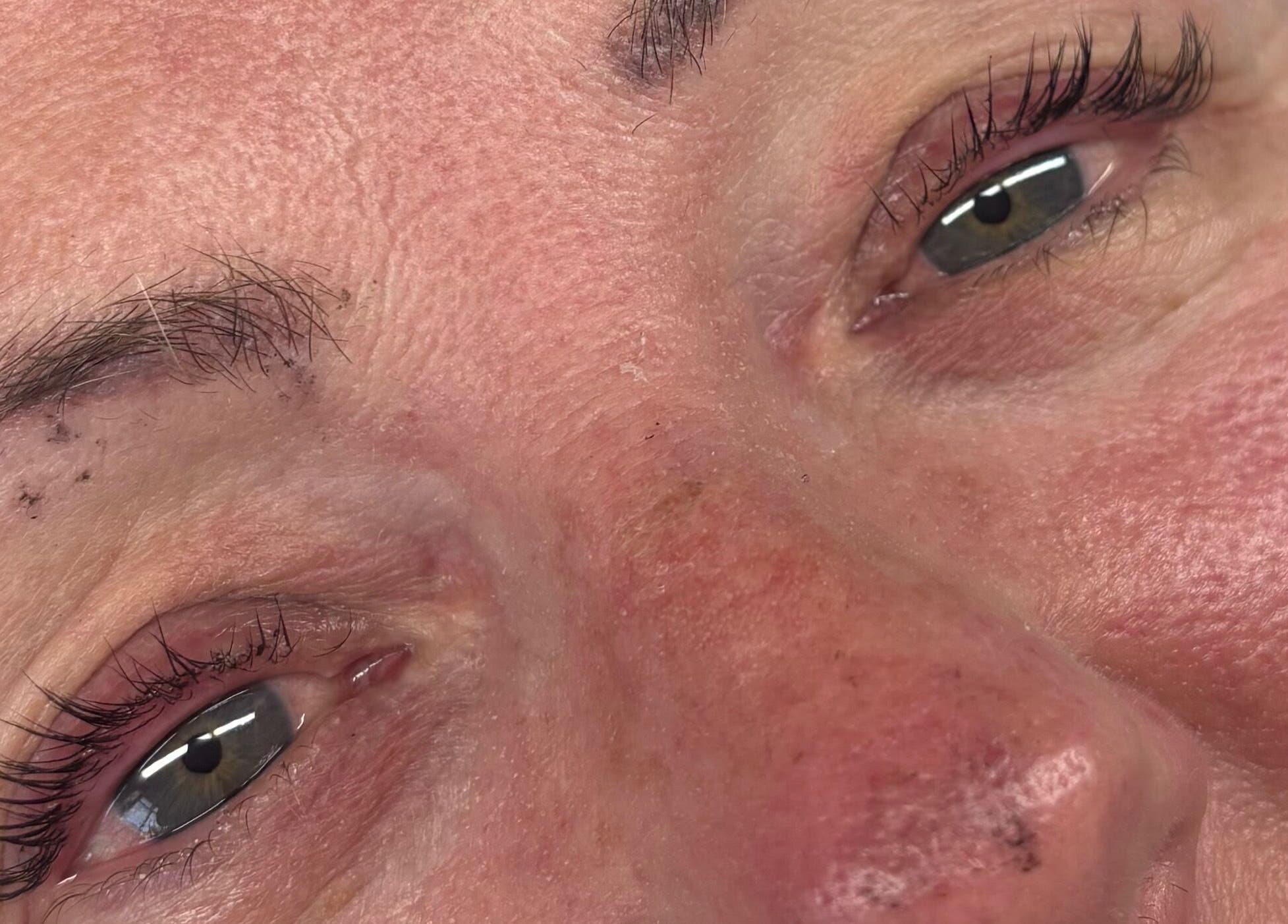 Close-up of beautifully lashed eyes at Lashedbyshoniblair in Stourbridge, England, GB.