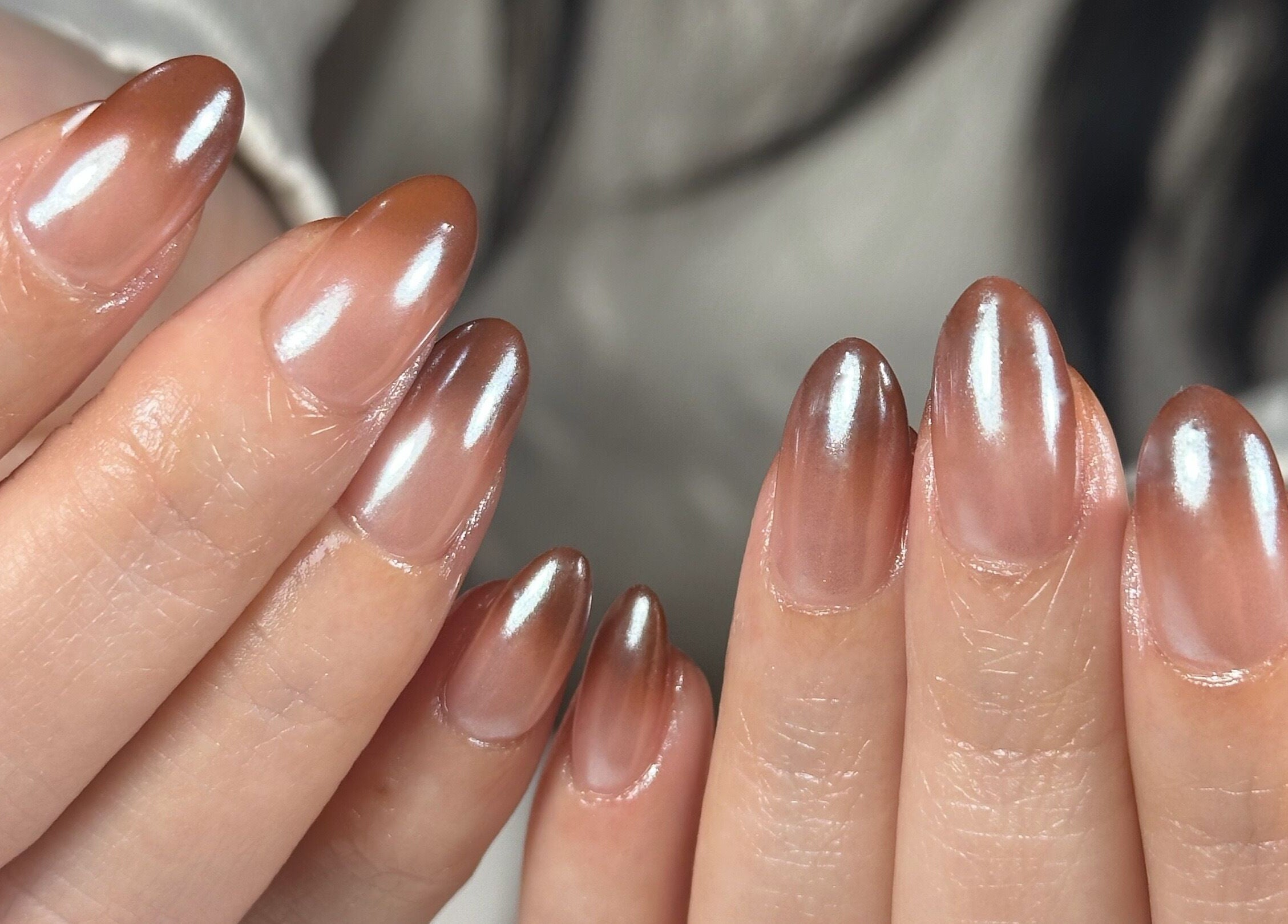 Elegant ombre manicure at Tipsy By Lexie in Montréal, Québec, CA. Beautiful glossy finish on nails.