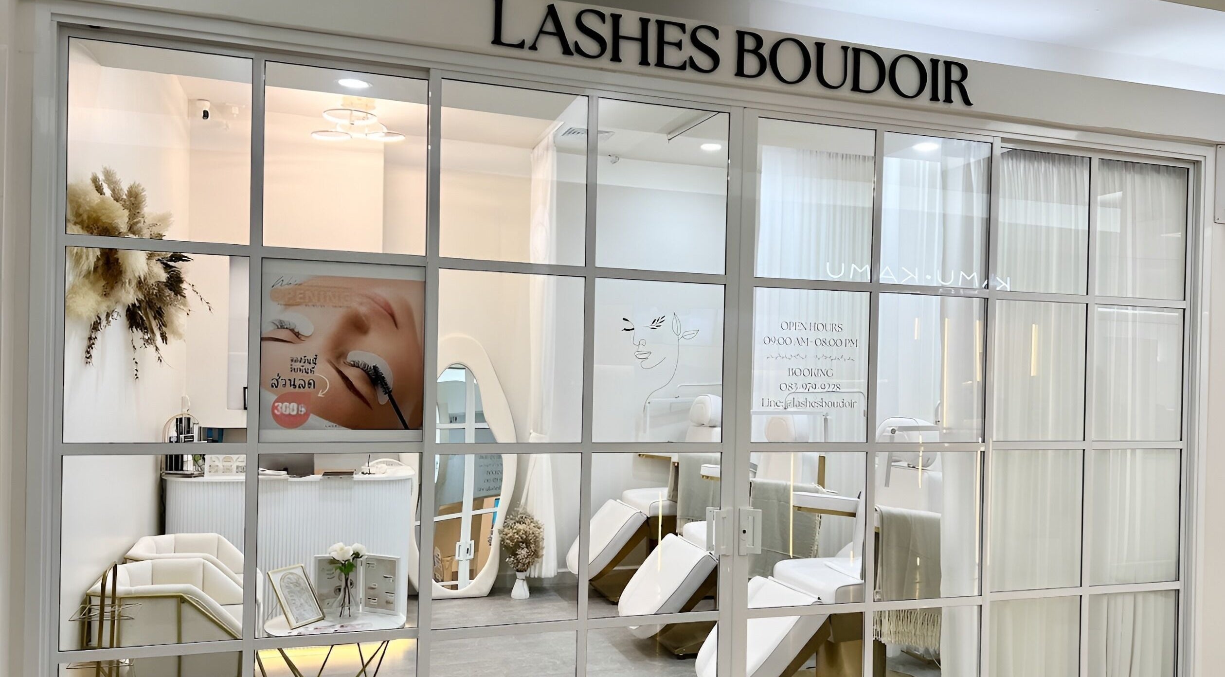 Front view of Lashes Boudoir - Asok in Bangkok, showcasing a modern and inviting interior located at Krung Thep Maha Nakhon, TH.