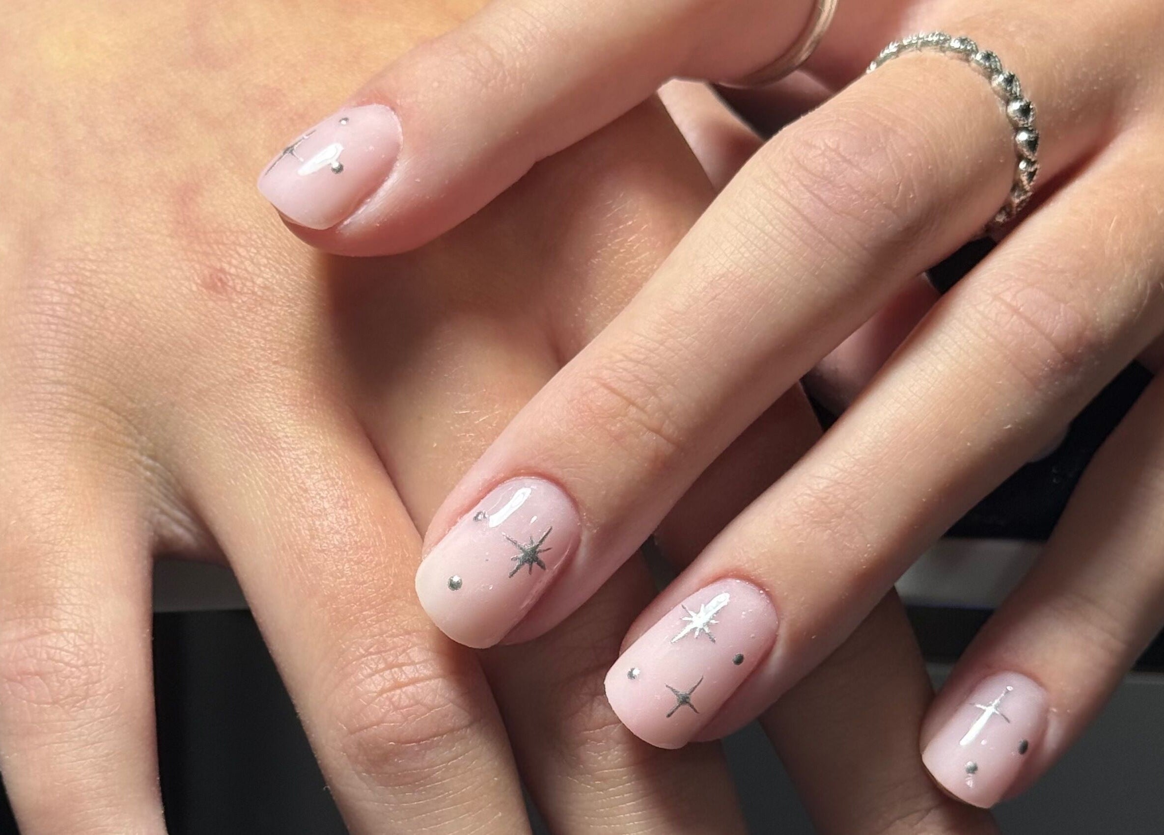 Stylish nail art at The Flying Nail Tech, Middlewich, England, GB showcasing elegant hand designs.