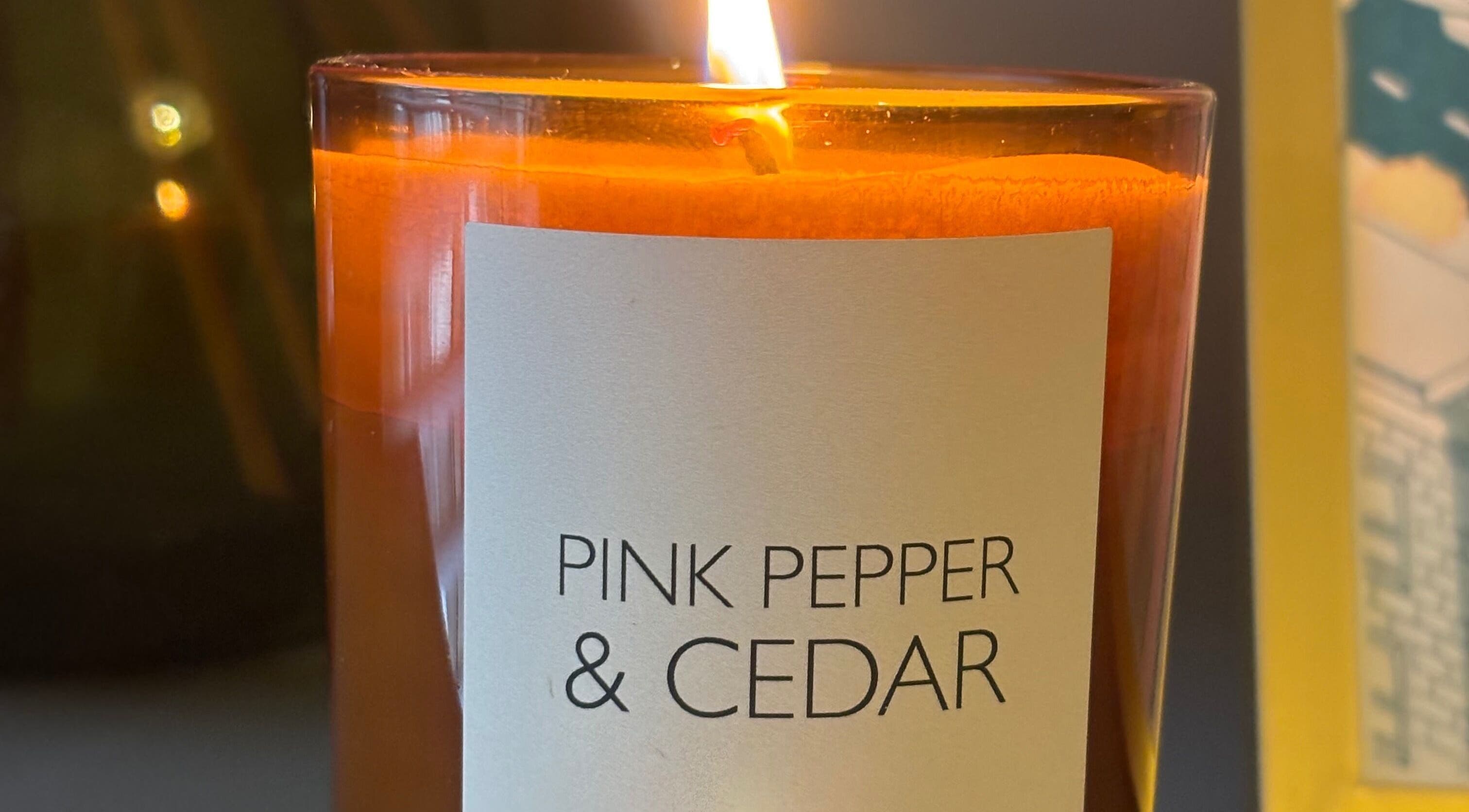 Pink Pepper & Cedar candle at Sugar Studio in Envi Clinic, Ballyclare, Northern Ireland, GB.