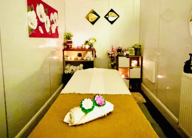 Cozy massage room at Anna Massage Therapy & Spa in Newcastle upon Tyne, England, GB with warm lighting and decor.