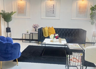 Elegant lounge at Euphrates Wellness Clinic - Monument Park in Centurion, Gauteng, ZA with chic decor and seating.