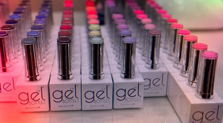 Colorful gel polish selection at South Nail & Beauty Studio, Glasgow, Scotland, GB.