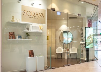 Sophisticated entrance of Soraya Skin Clinic in Doncaster East, Victoria, AU.