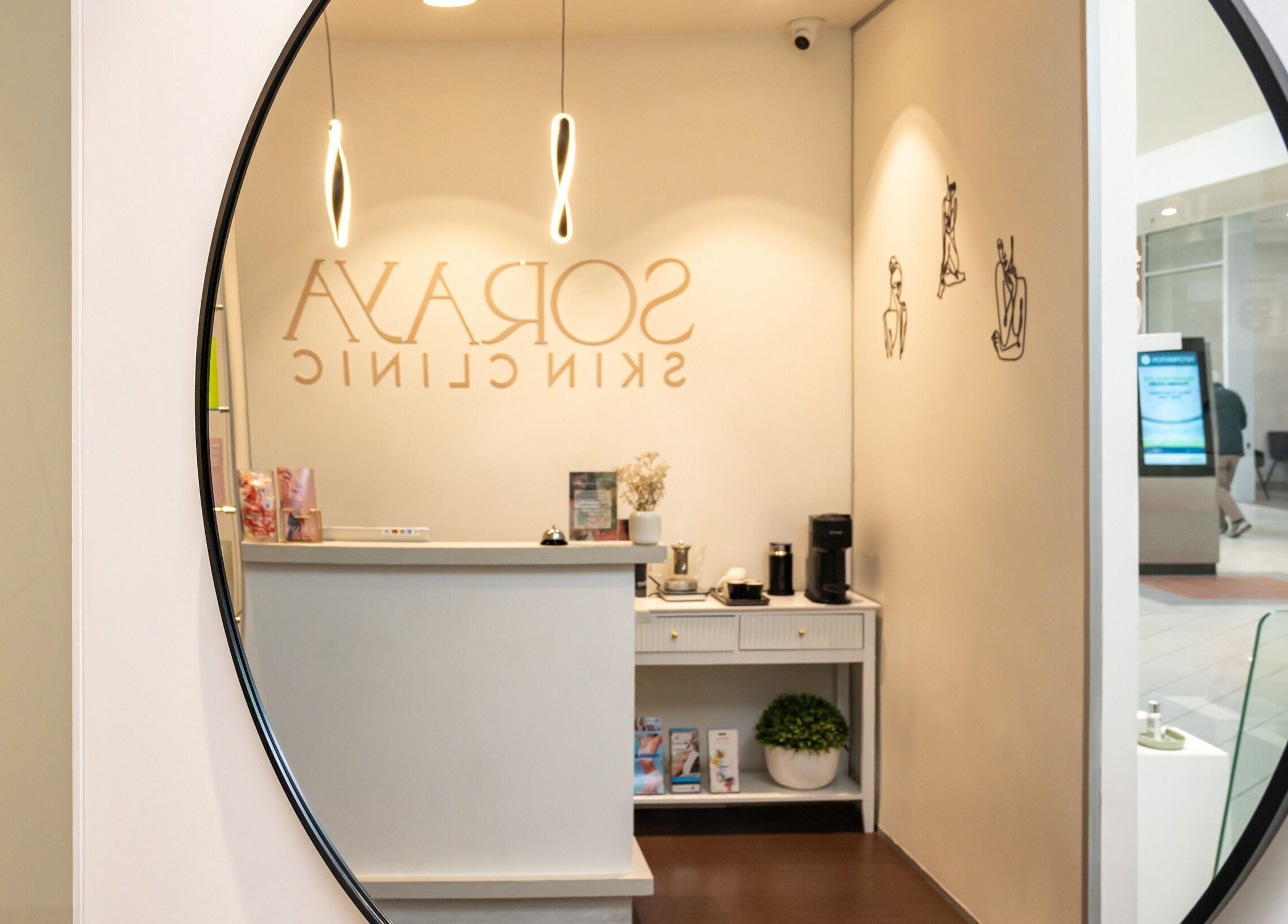 Elegant reception area of Soraya Skin Clinic Doncaster East, located in Doncaster East, Victoria, AU.