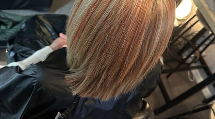 Stylish bob haircut finished at K&R Hair & Nails in Lancaster, England, GB.