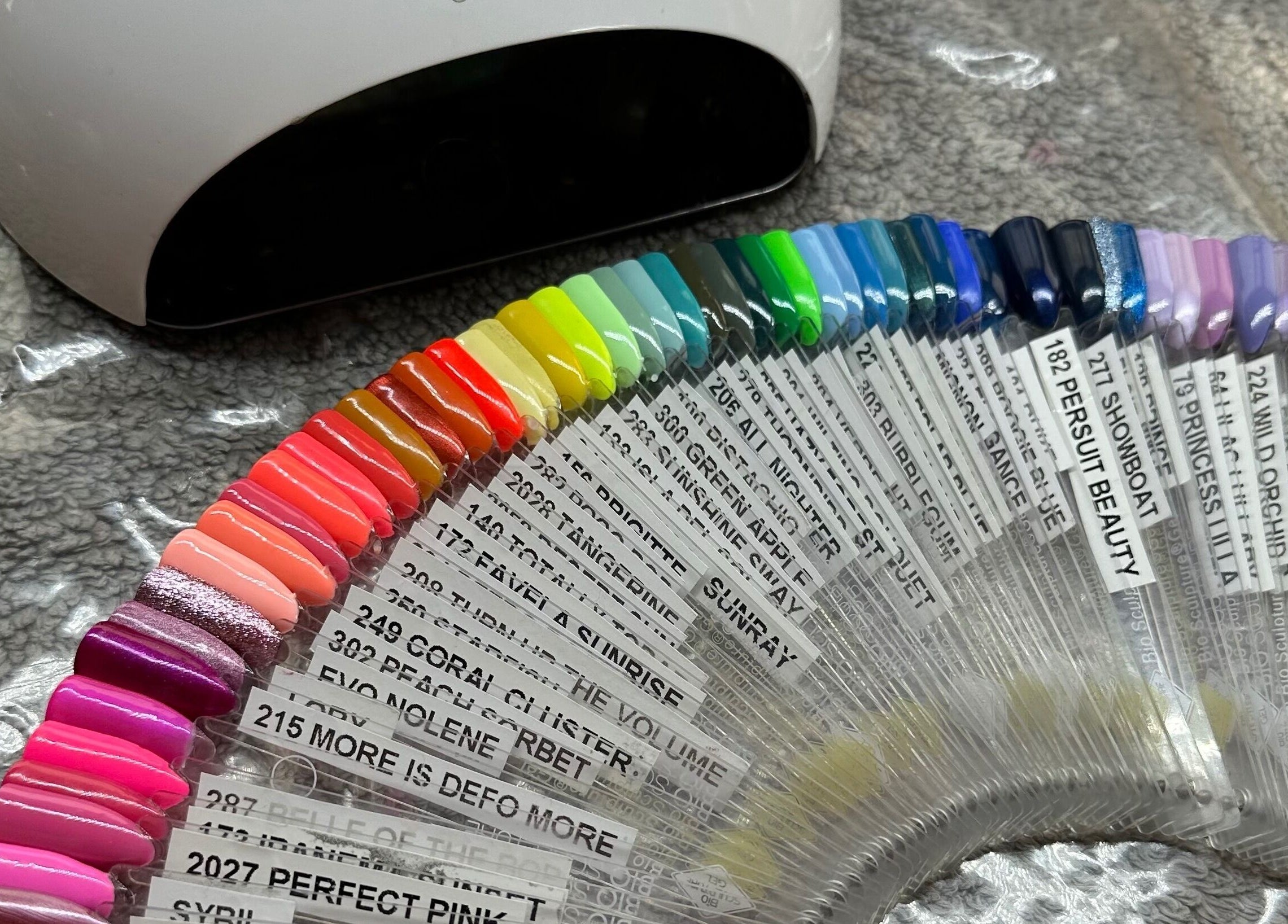 Vibrant nail polish color options at Njoynails, Stanbridge, England, GB.