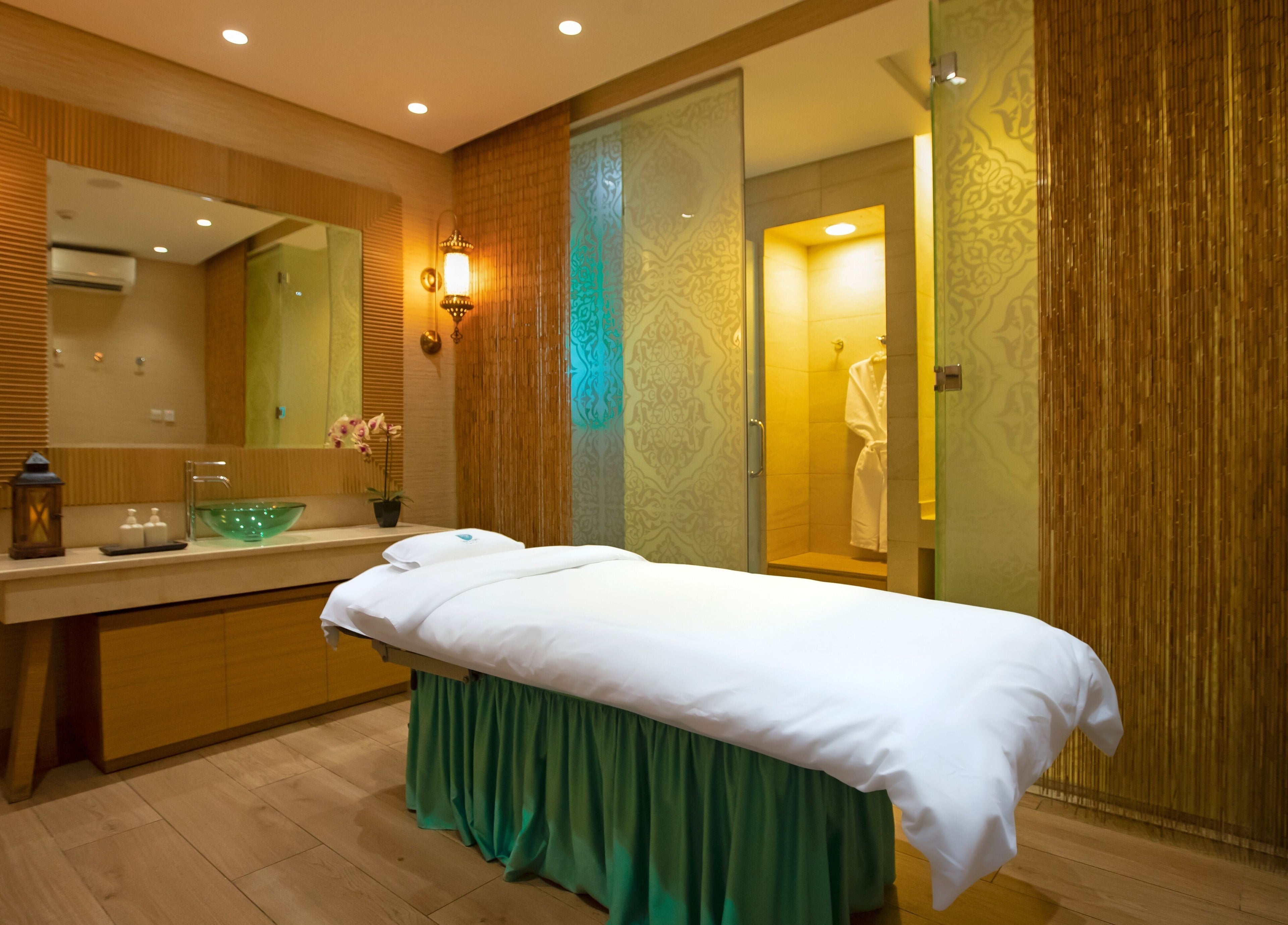 Luxurious spa room at House Of Allure Beauty And Spa in أبو ظبي, أبو ظبي, AE featuring a serene massage table.