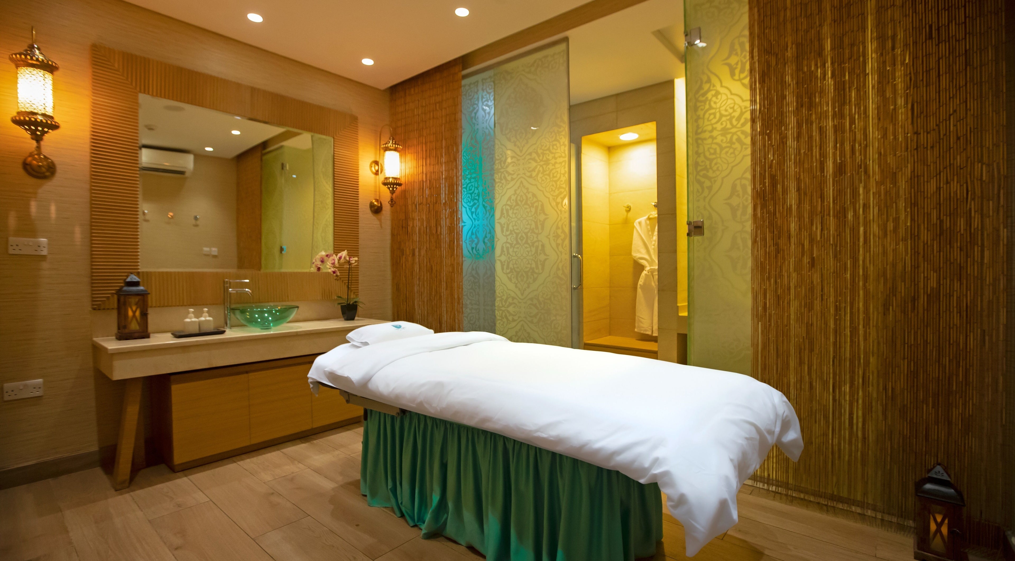 Luxurious spa room at House Of Allure Beauty And Spa in أبو ظبي, أبو ظبي, AE featuring a serene massage table.