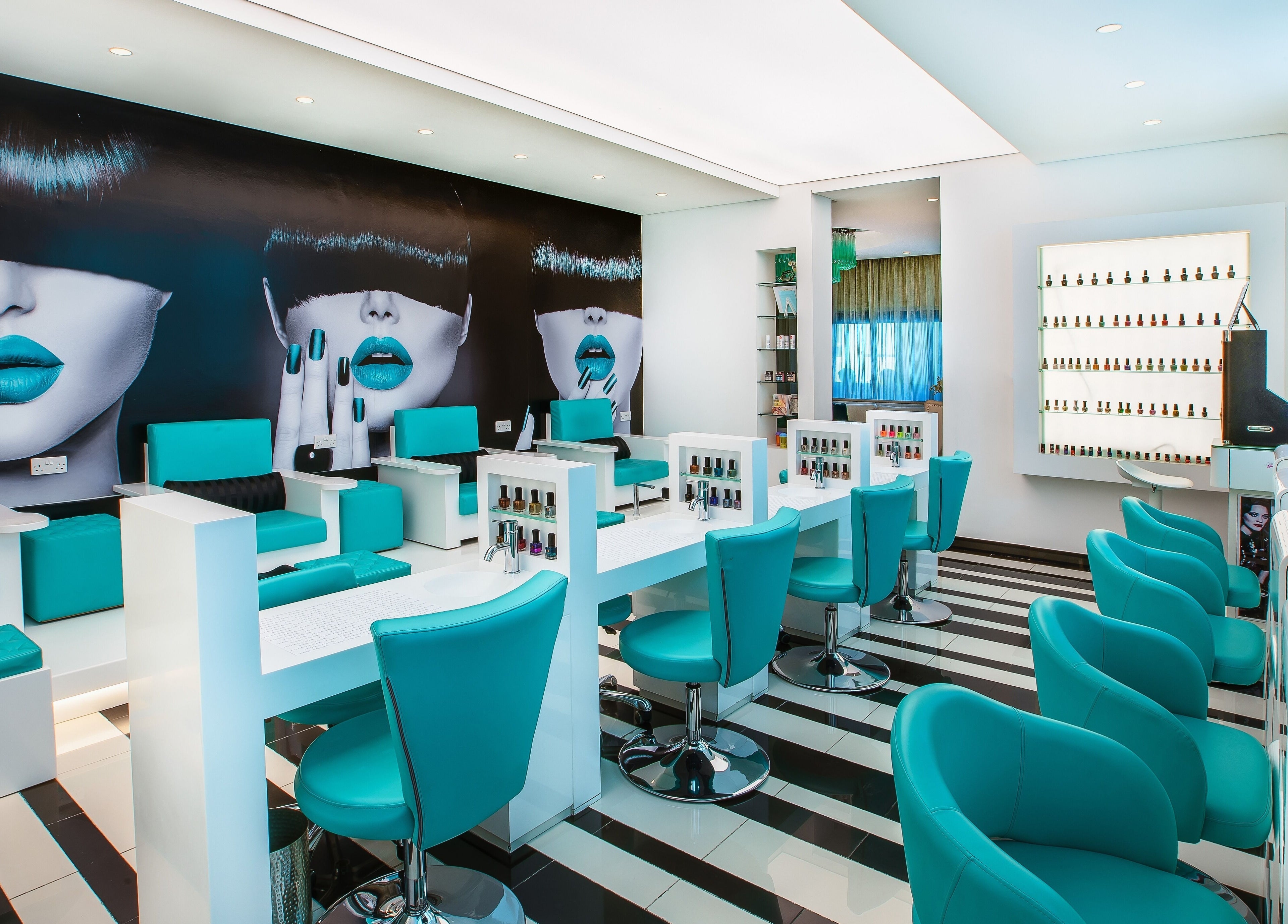 Modern nail service area at House Of Allure Beauty And Spa, nestled in Abu Dhabi, أبو ظبي, AE.