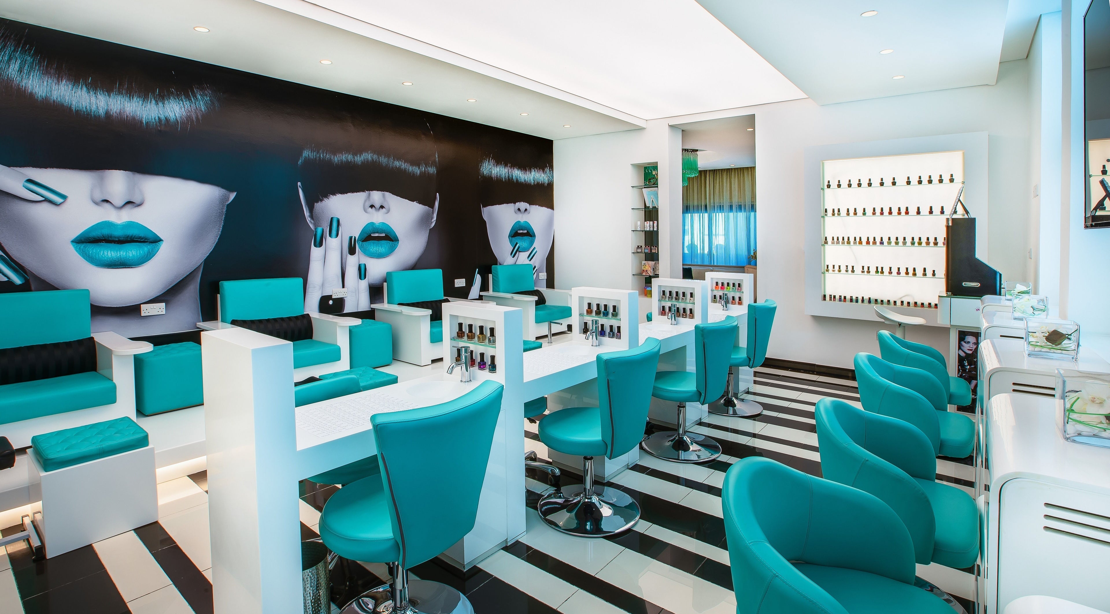 Modern nail service area at House Of Allure Beauty And Spa, nestled in Abu Dhabi, أبو ظبي, AE.