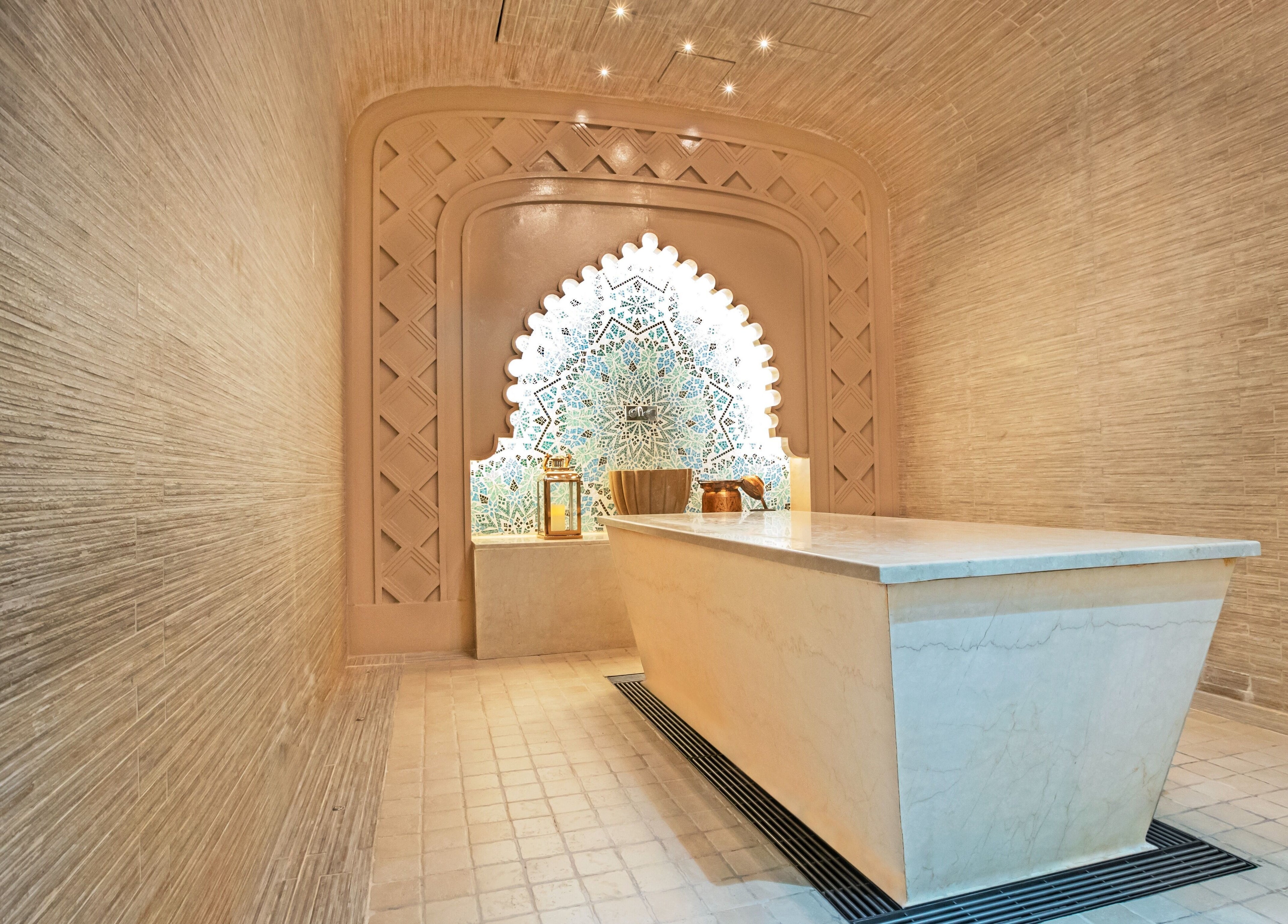 Luxurious spa room at House Of Allure Beauty And Spa, أبو ظبي, أبو ظبي, AE, featuring elegant decor and lighting.