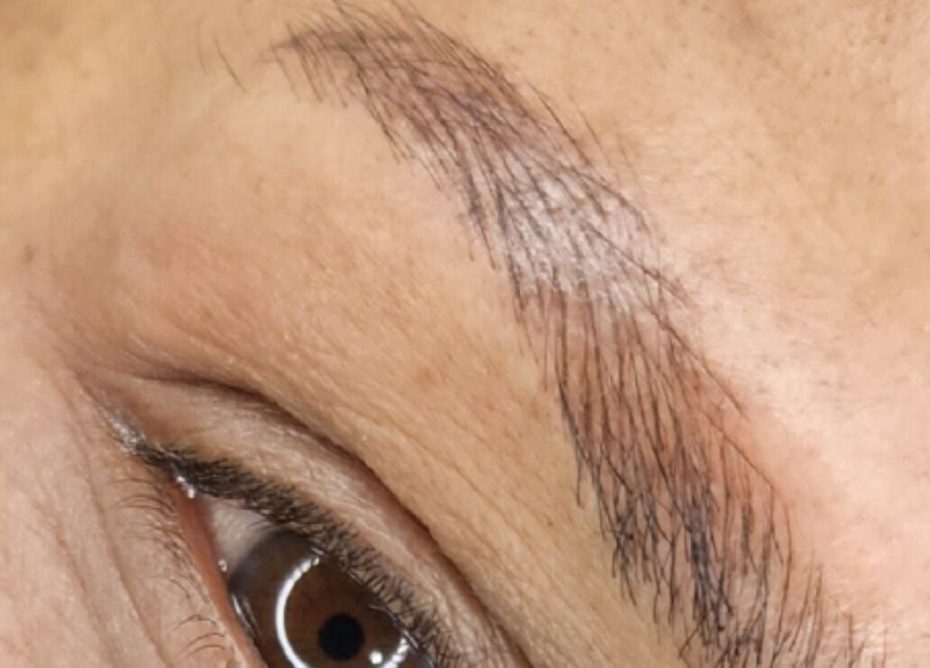 Beautifully shaped eyebrow showcased at Blushed by Olga, Hatfield, England, GB.