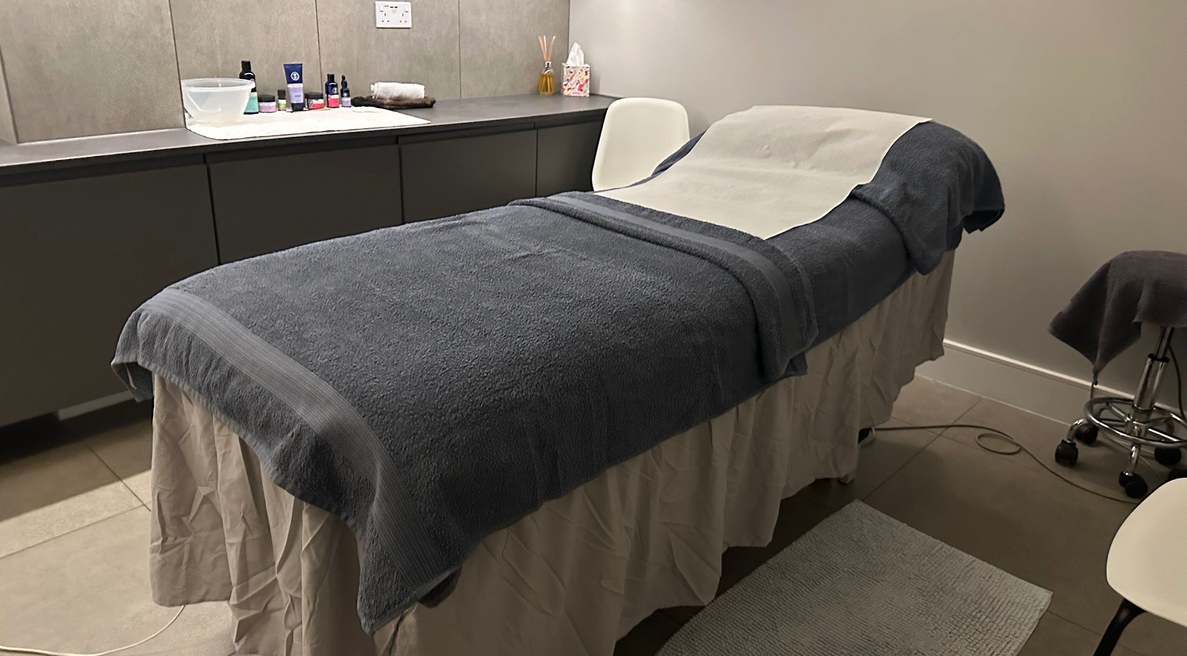 Serene massage room at Massage by Adrienne/Therapy Spaces South Wimbledon in London, England, GB.