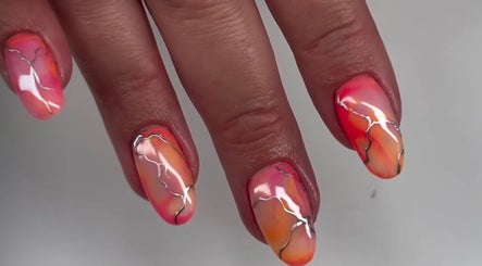 Bright nail art design at Geeleigh Beauty Bar, Reading, England, GB.