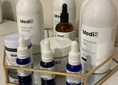 Collection of skincare products at Beauty Bar, Littlethorpe, England, GB enhancing beauty routines.