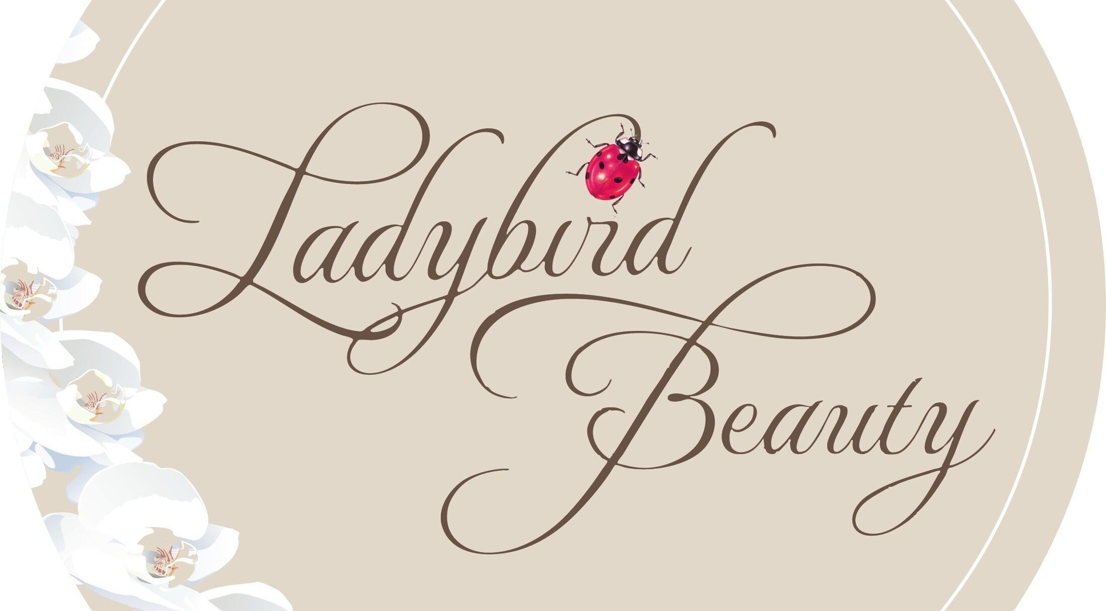 Elegant logo of Ladybird Beauty @ The Old Fire Station in Witham, England, GB with delicate florals.