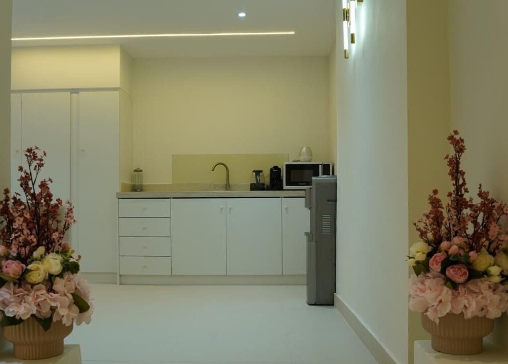 Interior view with floral arrangements at Beauty Experience Ladies Salon, Sharjah, Sharjah, AE.