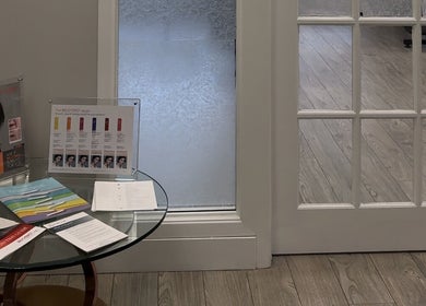 Injectme.Toronto venue entry with brochures in Toronto, Ontario, CA highlighting skincare options.
