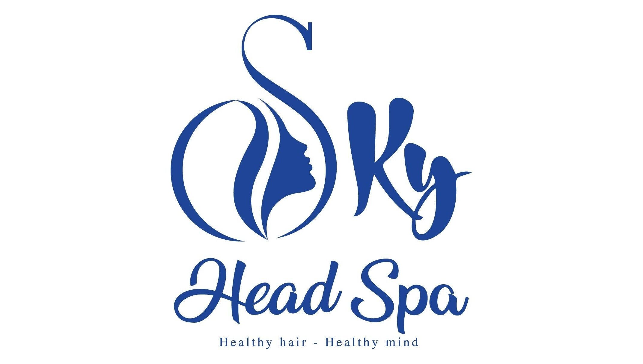 Sky Head Spa logo in blue with elegant font, located in San Jose, California, US.