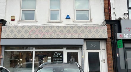 Front view of a beauty salon in Birmingham, England, GB, showcasing its elegant exterior design.