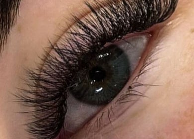 Close-up of enhanced lashes from Hatfield SK&CO, Hatfield, England, GB.
