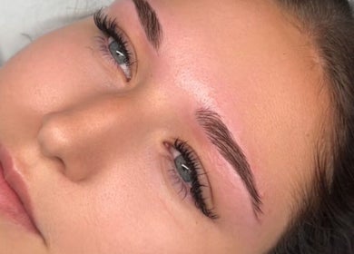 Close-up of expertly shaped eyebrows at Hatfield, Hatfield, England, GB.
