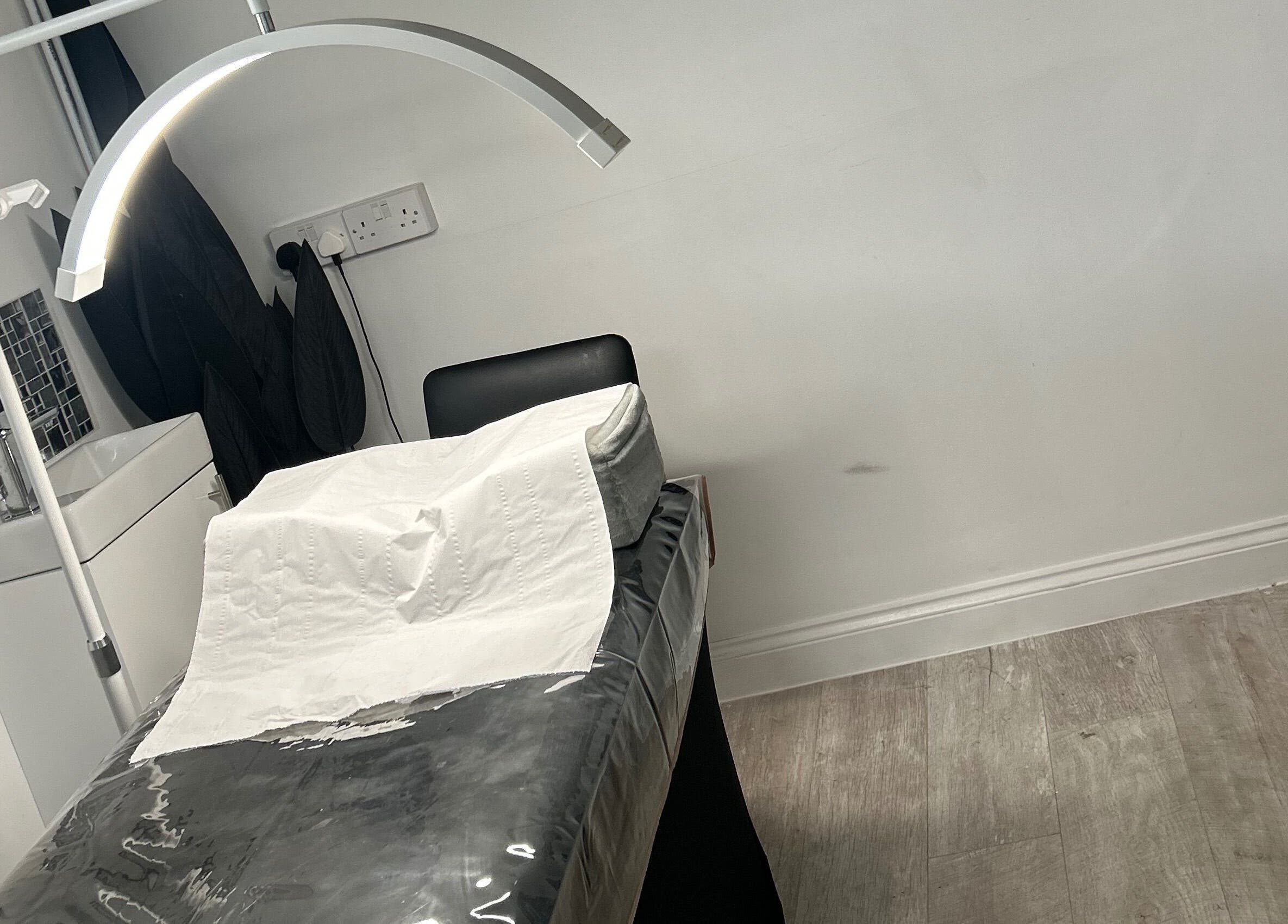 Tranquil treatment room at Halo Beauty Studio, Letchworth Garden City, England, GB.