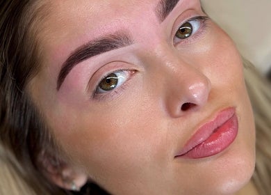 Close-up of perfectly shaped eyebrows at The beauty shack @ muse studio, Longwell Green, England, GB.