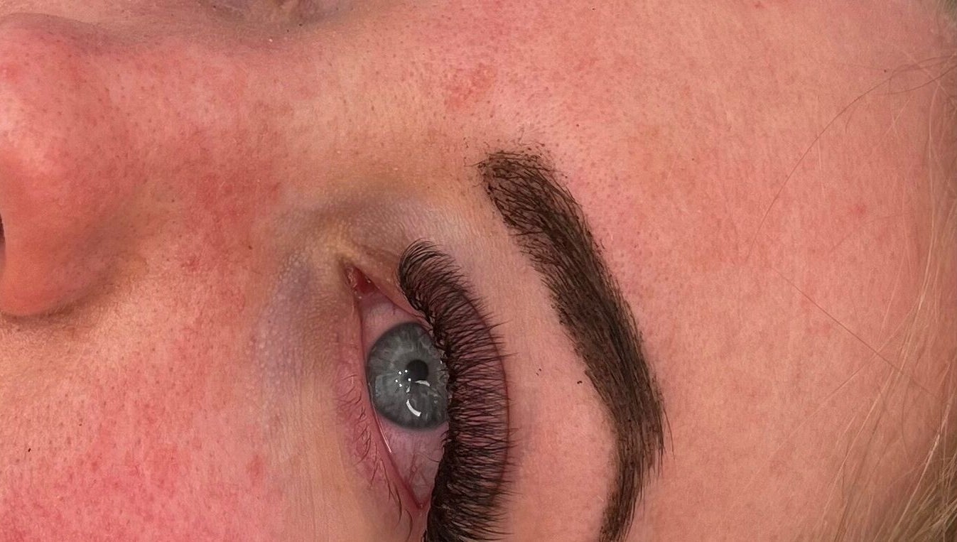 Close-up of expertly applied lashes at Lashed Up, Cockett, Wales, GB.