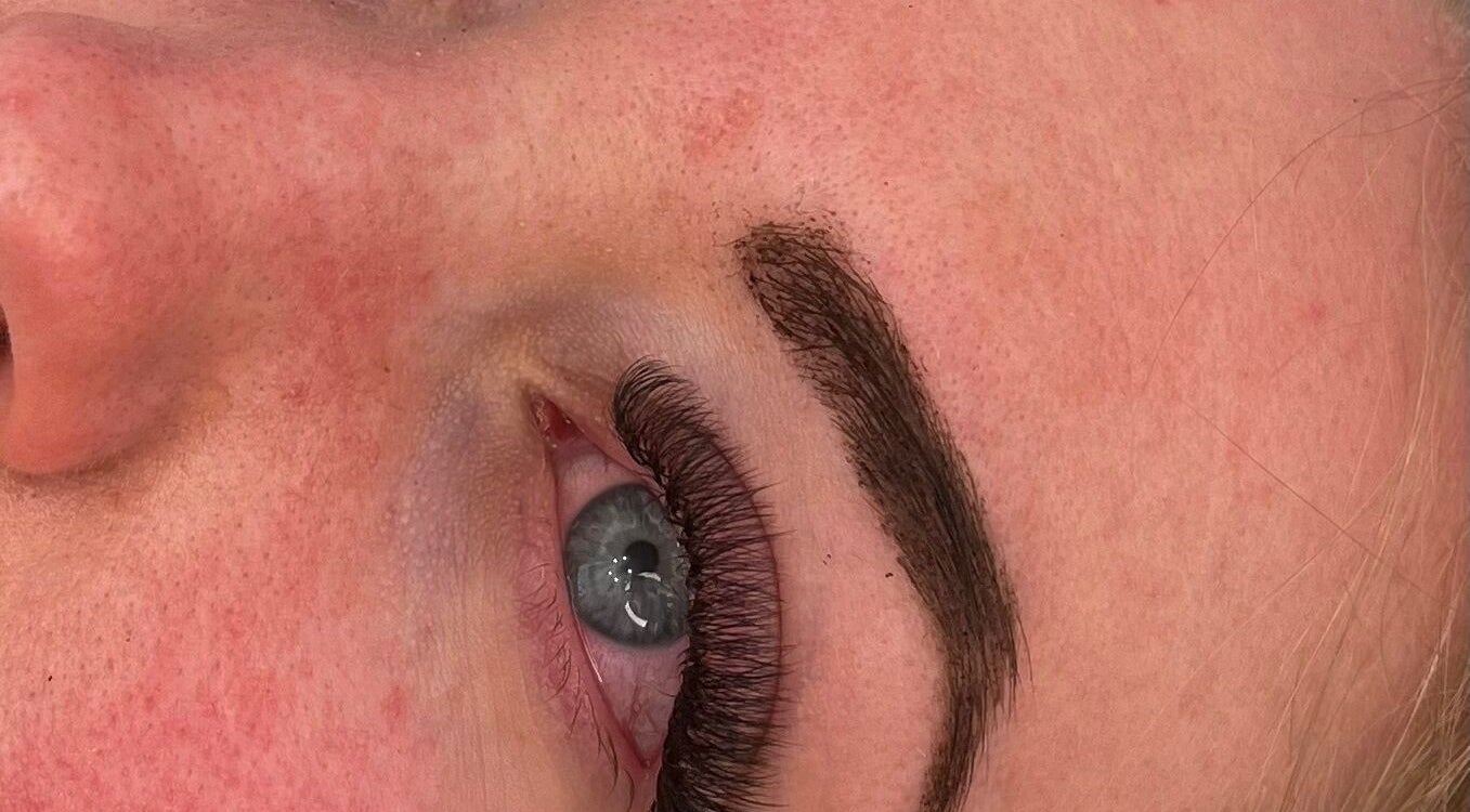 Close-up of expertly applied lashes at Lashed Up, Cockett, Wales, GB.