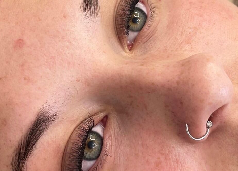 Close-up of lashes at Lashed Up in Cockett, Wales, GB, showcasing intricate eyelash extension detail.